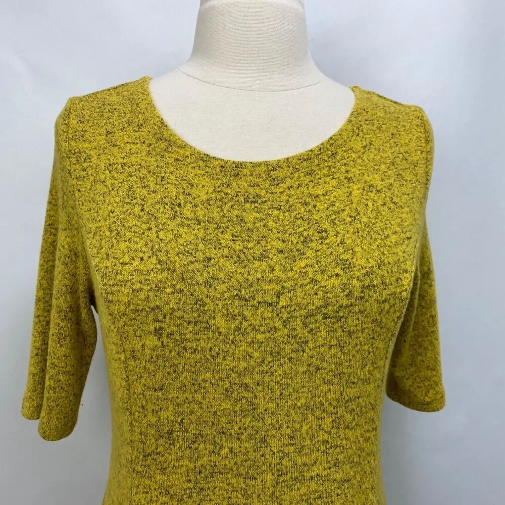 Purple Generation Womans Yellow Speckled Knit Dress Large Princess Boho Fairy